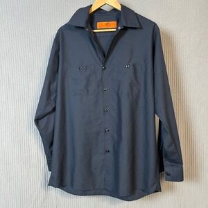 Red Kap Work Shirt Industrial Navy Large Classic Casual